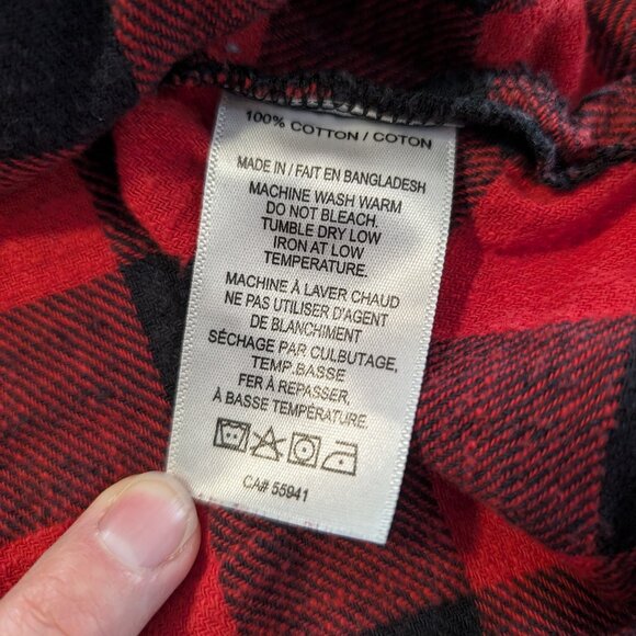 Harlow cropped flannel shirt red black buffalo plaid size small - Picture 10 of 13